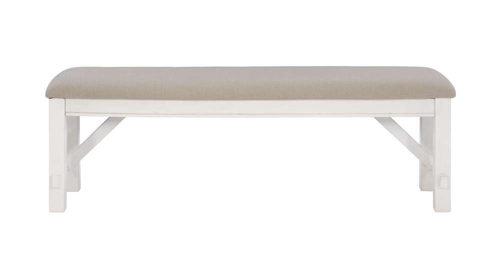 Powell Company - Turino Smokey White Bench - D1249D19WW veiw 2