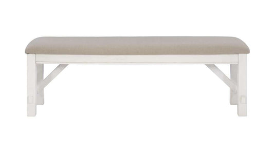 Powell Company - Turino Smokey White Bench - D1249D19WW veiw 2