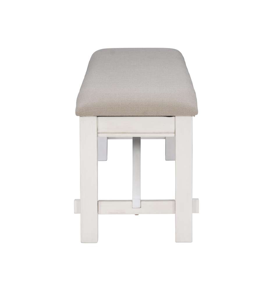 Powell Company - Turino Smokey White Bench - D1249D19WW veiw 3