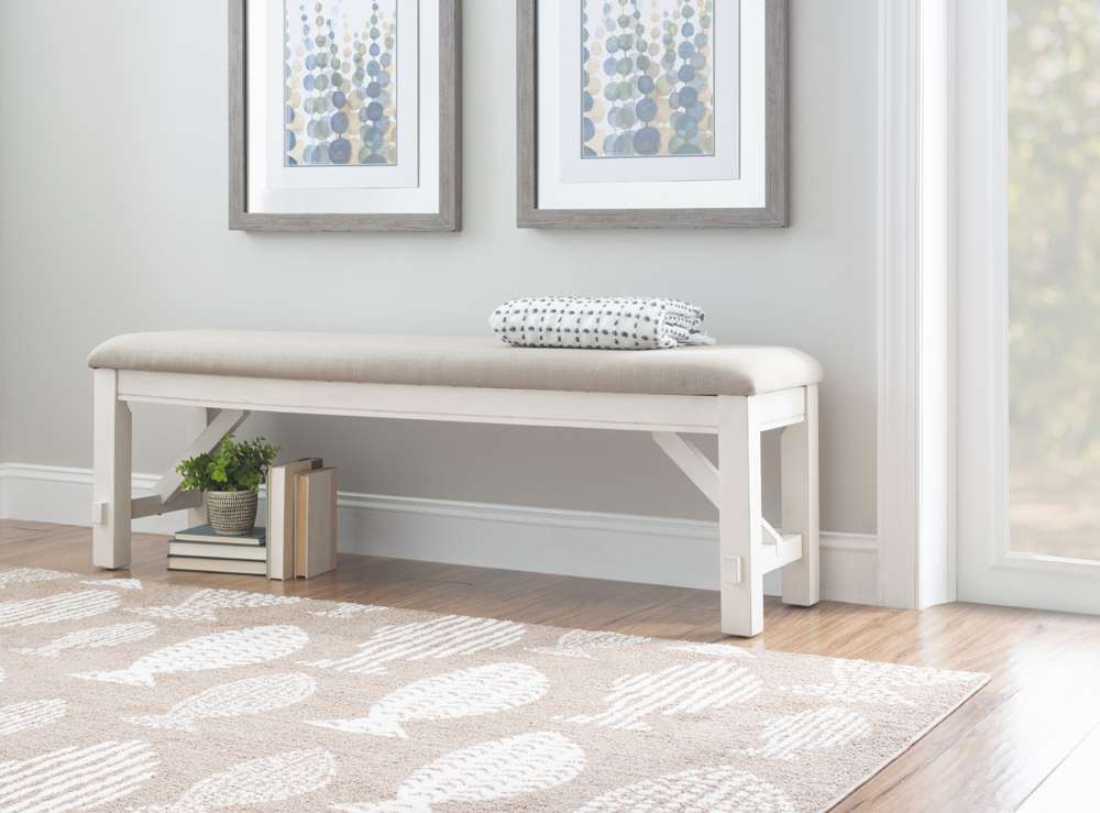 Powell Company - Turino Smokey White Bench - D1249D19WW veiw 5