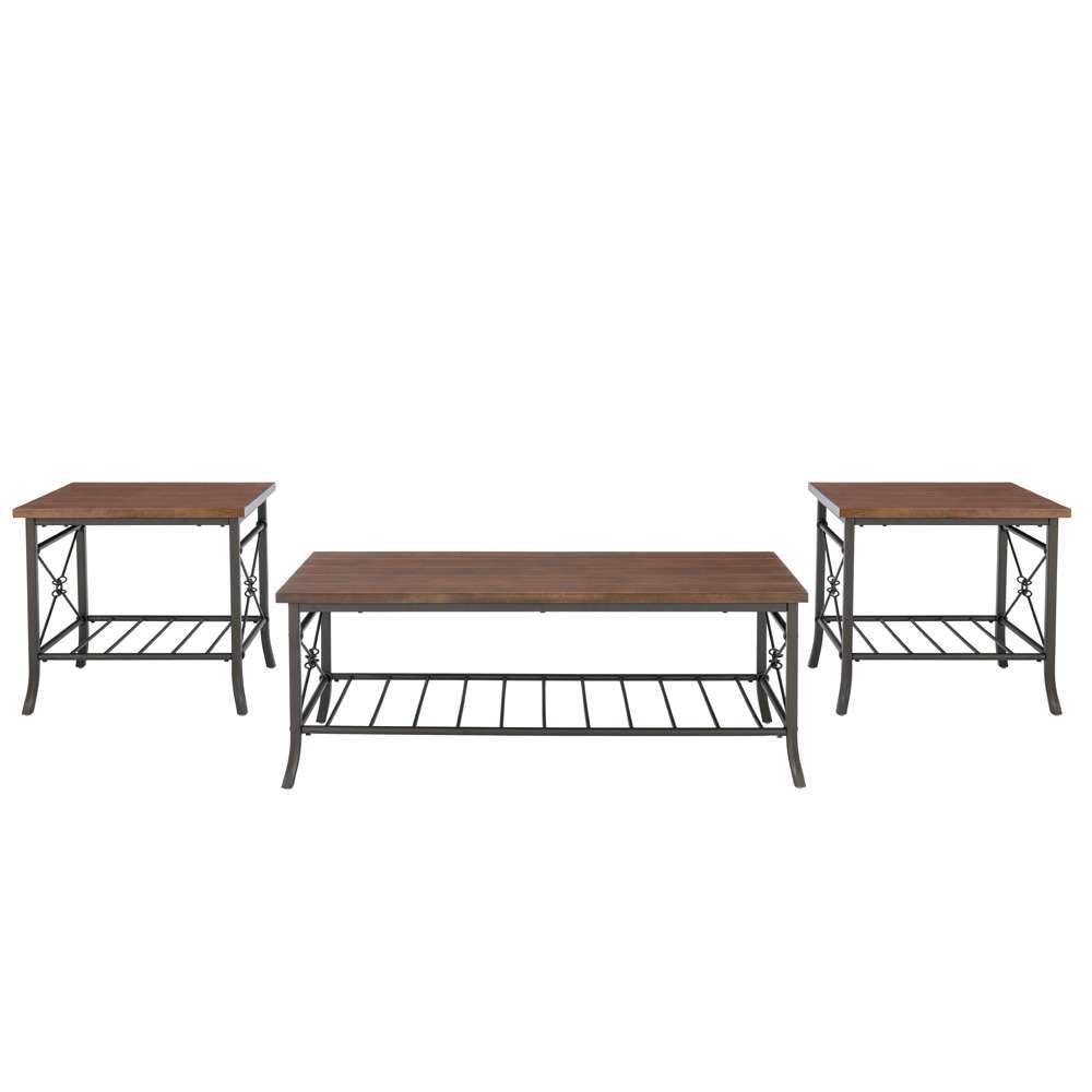 Powell Company - Verson 3pc Metal Occasional Tables, Brown - D1516LA23BRN veiw 1