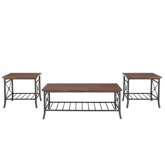 Powell Company - Verson 3pc Metal Occasional Tables, Brown - D1516LA23BRN veiw 1