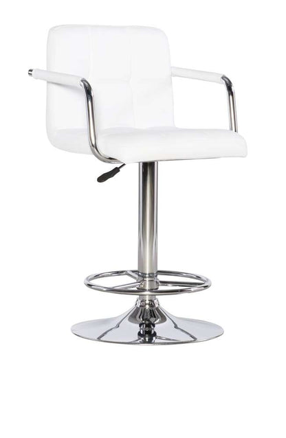 Powell Company - White And Chrome Quilted Barstool  - 274-915 veiw 3