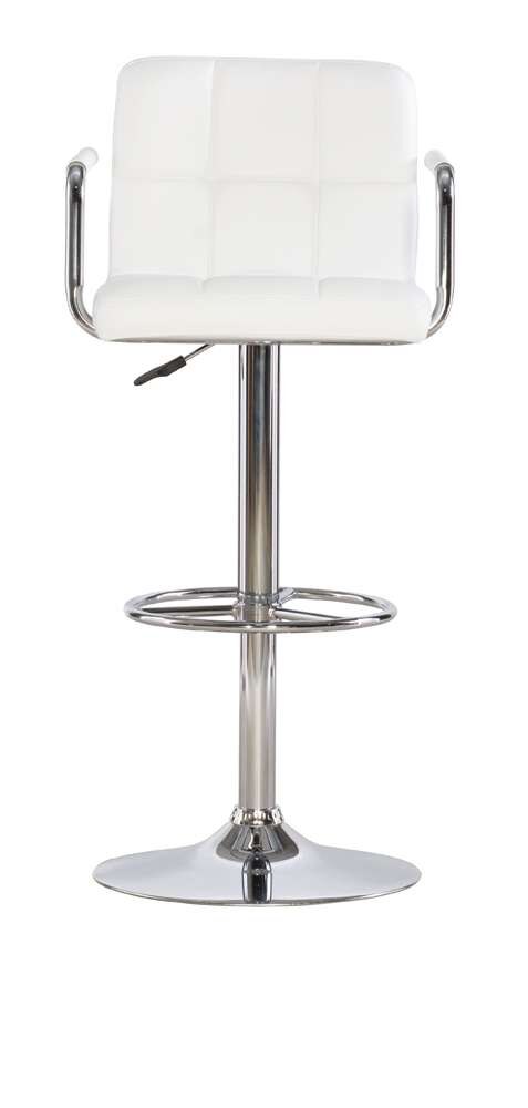 Powell Company - White And Chrome Quilted Barstool  - 274-915 veiw 5