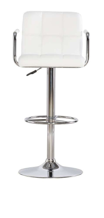 Powell Company - White And Chrome Quilted Barstool  - 274-915 veiw 5