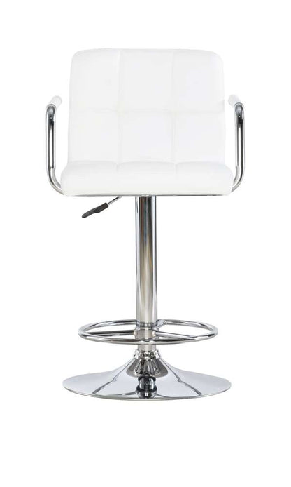 Powell Company - White And Chrome Quilted Barstool  - 274-915 veiw 6