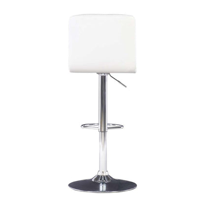 Powell Company - White Quilted Faux Leather & Chrome Adjustable Height Bar Stool - 211-851 veiw 5