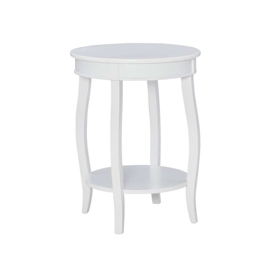 Powell Company - White Round Table With Shelf - 929-351 veiw 1