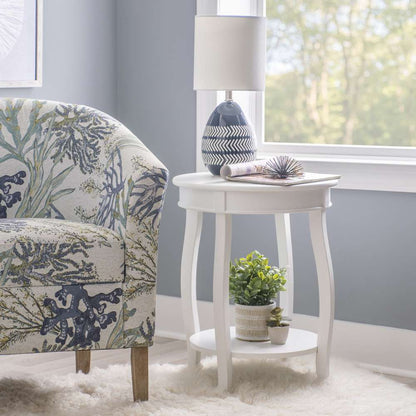 Powell Company - White Round Table With Shelf - 929-351 veiw 5