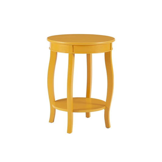 Powell Company - Yellow Round Table With Shelf - 256-350 veiw 1
