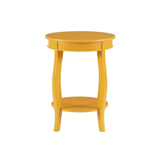 Powell Company - Yellow Round Table With Shelf - 256-350 veiw 2