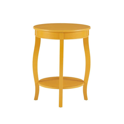 Powell Company - Yellow Round Table With Shelf - 256-350 veiw 3