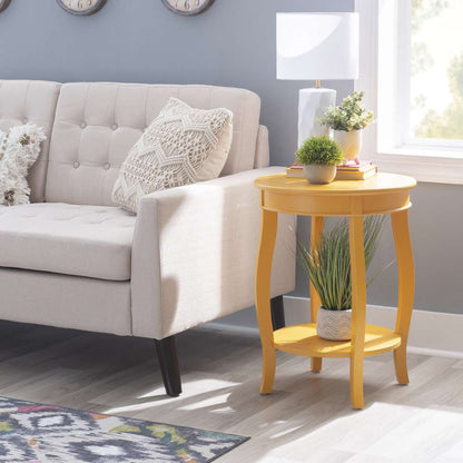Powell Company - Yellow Round Table With Shelf - 256-350 veiw 5
