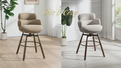 ACME Furniture - Jena - Counter Height Chair w/Swivel - Taupe Chenille & Bronze - DN03808 view 7