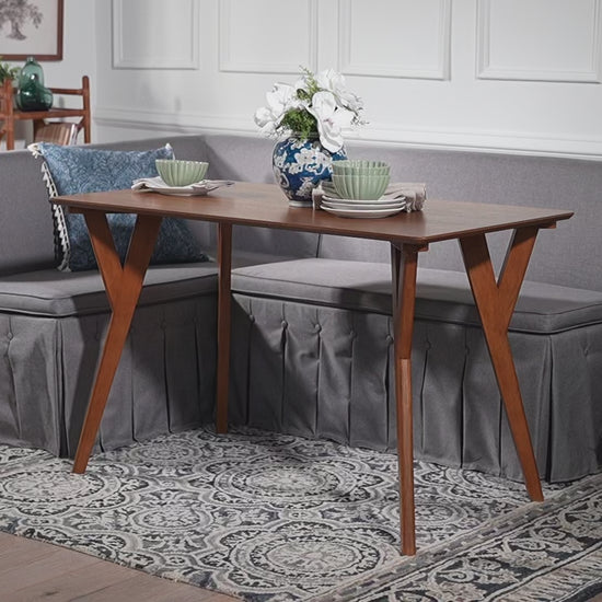 Baxton Studio - Reginald Dining Bench - Redmond-Grey/Walnut-3PC Dining Nook Set view 9
