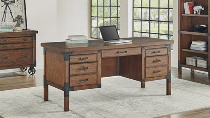 Martin Furniture - Addison Rustic Open Bookcase, Brown - IMAD3472