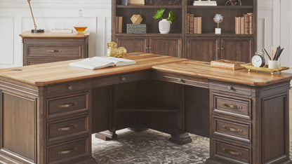 Martin Furniture - Sonoma Double Pedestal Executive Desk, Fully Assembled, Brown - IMSA680