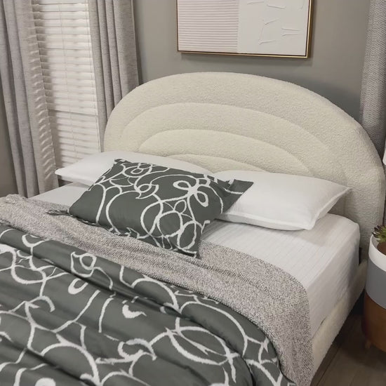Baxton Studio - Pelagia Queen Size Bed - BBT61319-Cream Boucle-Queen view 8