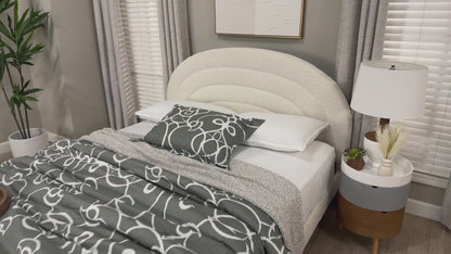 Baxton Studio - Pelagia Queen Size Bed - BBT61319-Cream Boucle-Queen view 8