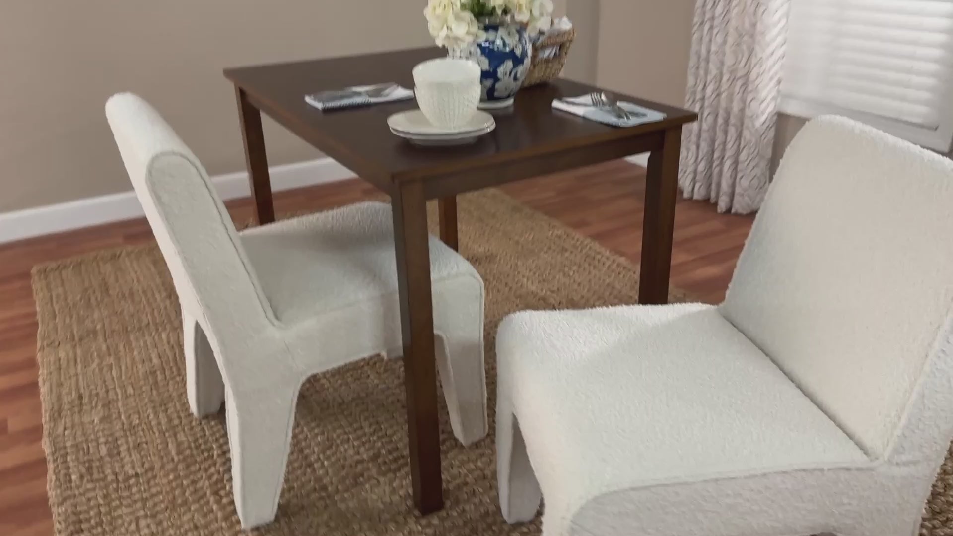 Baxton Studio - Helios Dining Chair Set of 2 - BBT5543-Cream Boucle-DC view 8