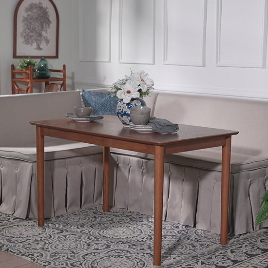 Baxton Studio - Reuben Dining Bench - Reuben-Light Beige/Walnut-3PC Dining Nook Set view 9