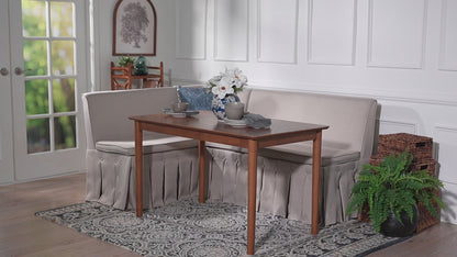Baxton Studio - Reuben Dining Bench - Reuben-Light Beige/Walnut-3PC Dining Nook Set view 9