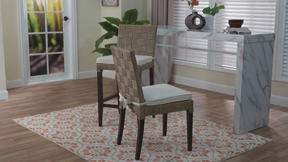 bali & pari - Fatima Counter Stool - Flat Oval-Grey/Mahogany-Cushion-CS view 9