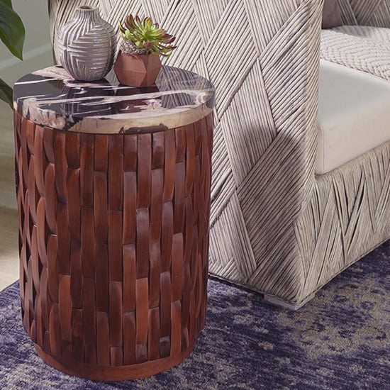 bali & pari - Lavanya End Table - J2820S-PW-16PCDT-Blk/Cream/Antique Wood-ET view 9
