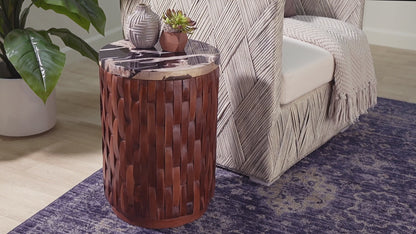 bali & pari - Lavanya End Table - J2820S-PW-16PCDT-Blk/Cream/Antique Wood-ET view 9