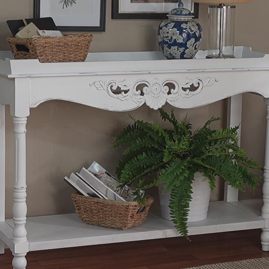 Baxton Studio - Rafferty Console Table - JY24B280-White-Wooden-Console Table view 9