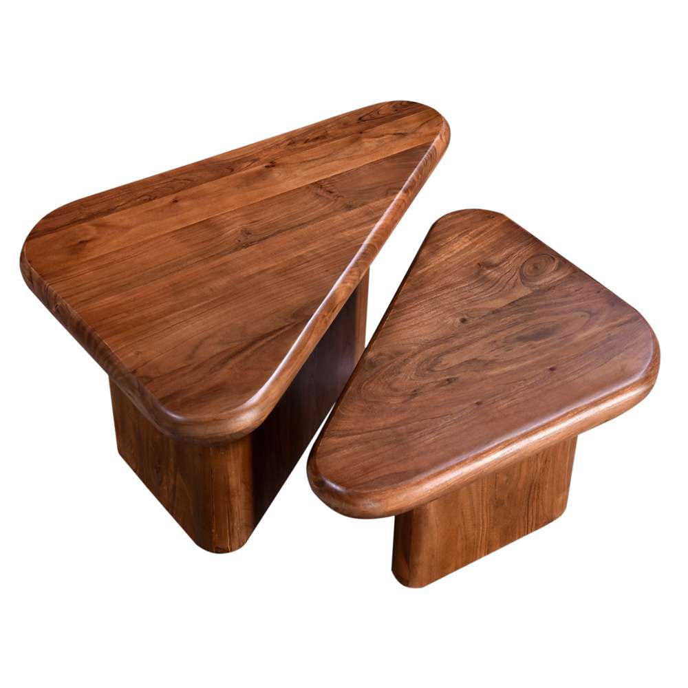 Primo International - Aven 2-Piece Acacia Wood Tripod Coffee Table Set - 58585 veiw 2