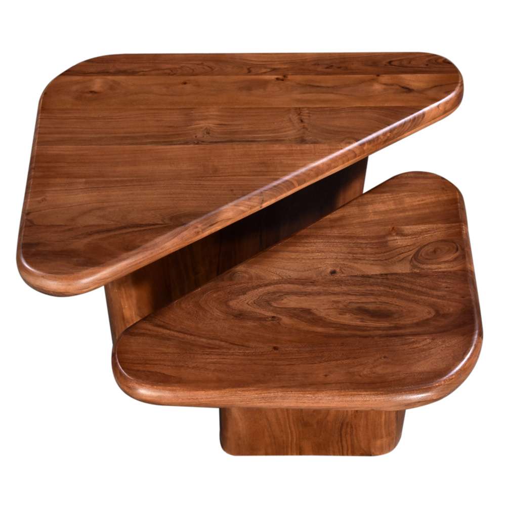 Primo International - Aven 2-Piece Acacia Wood Tripod Coffee Table Set - 58585 veiw 3