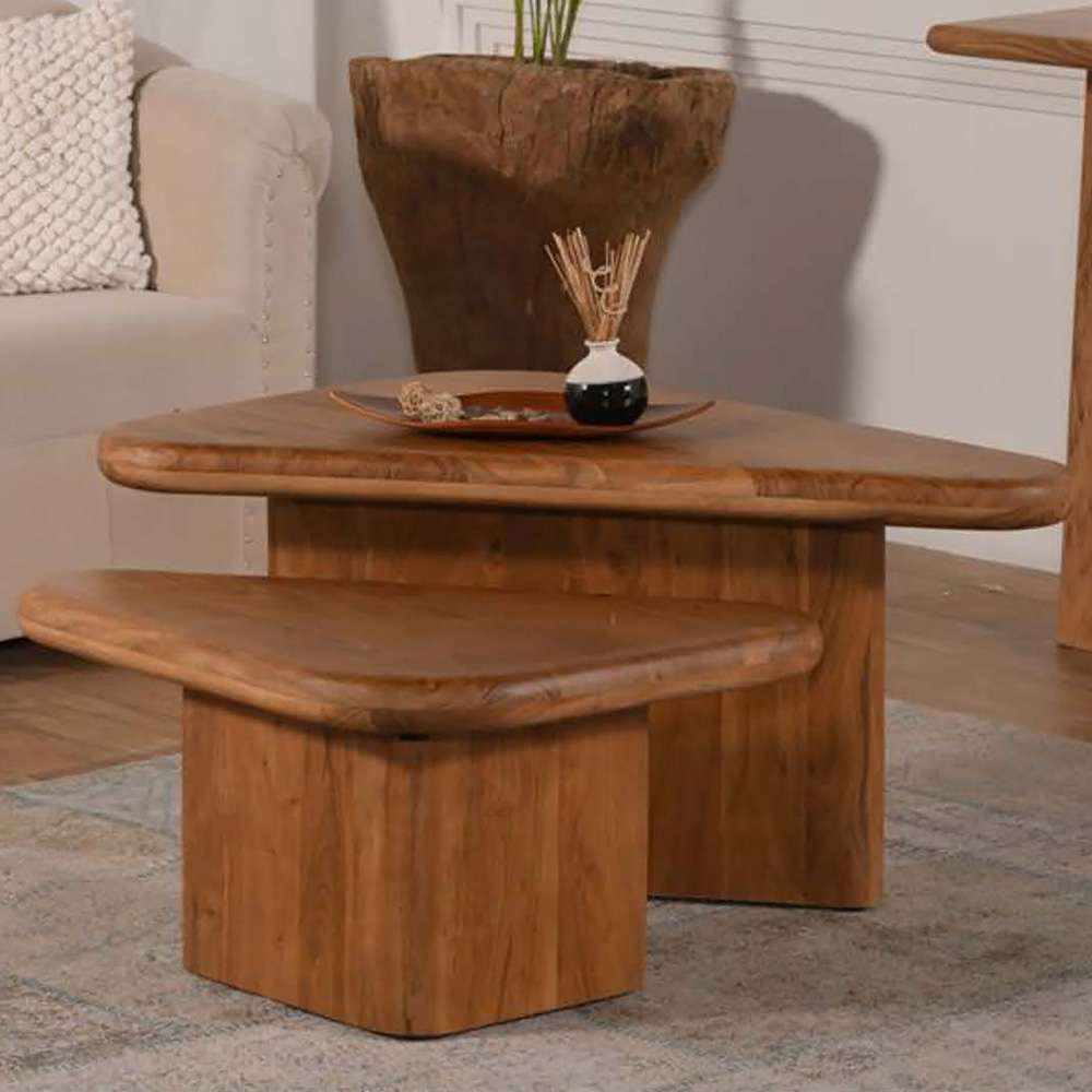 Primo International - Aven 2-Piece Acacia Wood Tripod Coffee Table Set - 58585 veiw 6