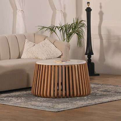 Primo International - Brixton White Marble Wood Coffee Table - 57712 veiw 2