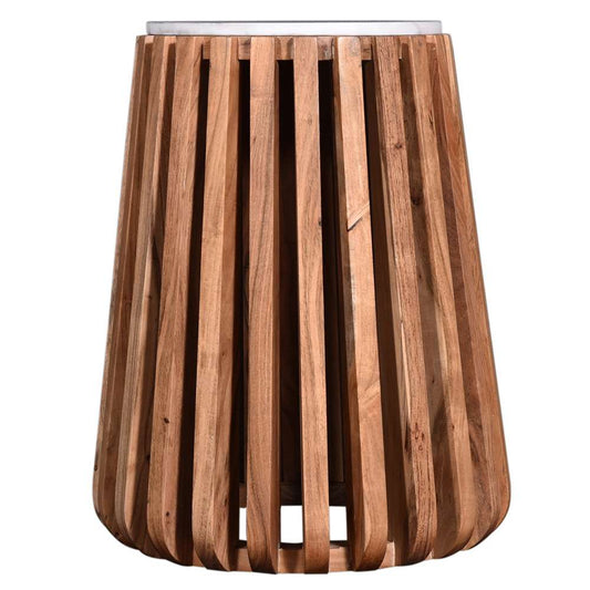 Primo International - Brixton White Marble Wood End Table - 57714 veiw 2