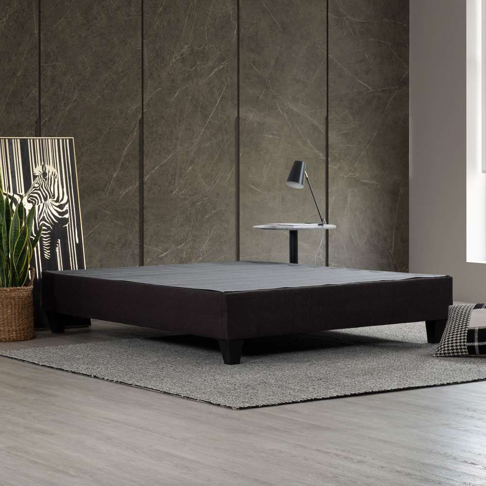 Primo International - Carter Dark Grey Upholstered Platform Bed Frame, King - 29644 veiw 5