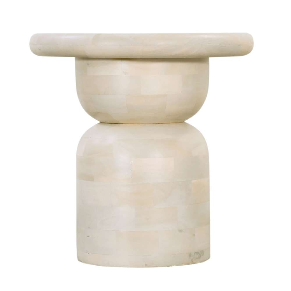 Primo International - Celeste 20 in. Oak White Wood Round Side Table - 64869 veiw 1