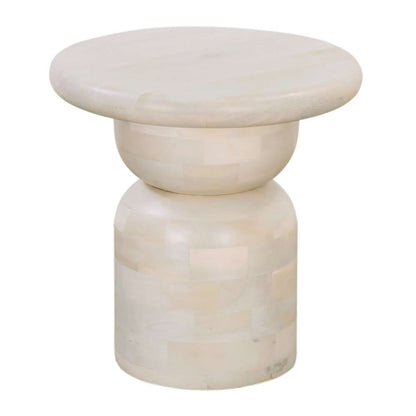 Primo International - Celeste 20 in. Oak White Wood Round Side Table - 64869 veiw 2