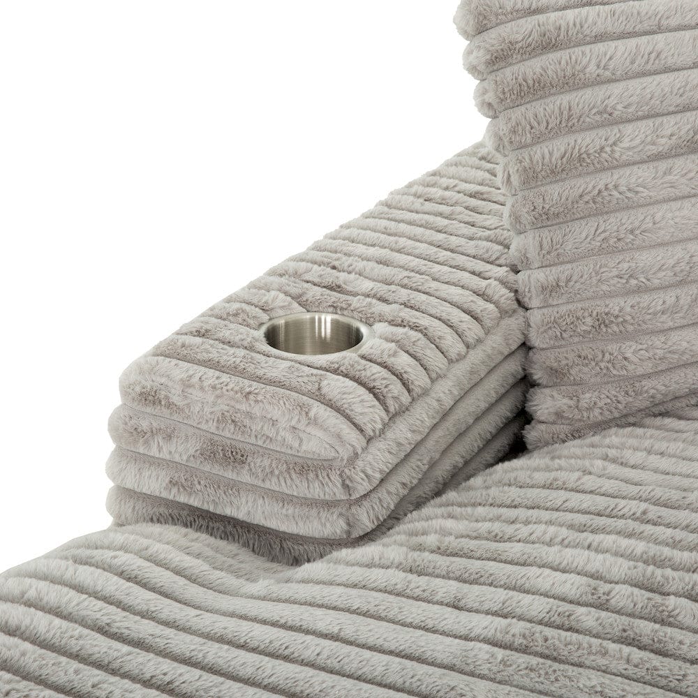 Primo International - Cocoon Grey Oversized Chaise Lounger with Cupholder and USBs - 65522 view 7