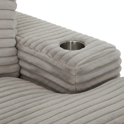 Primo International - Cocoon Grey Oversized Chaise Lounger with Cupholder and USBs - 65522 view 9