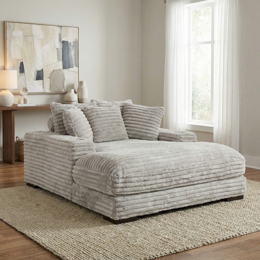 Primo International - Cocoon Grey Oversized Chaise Lounger with Cupholder and USBs - 65522 view 10