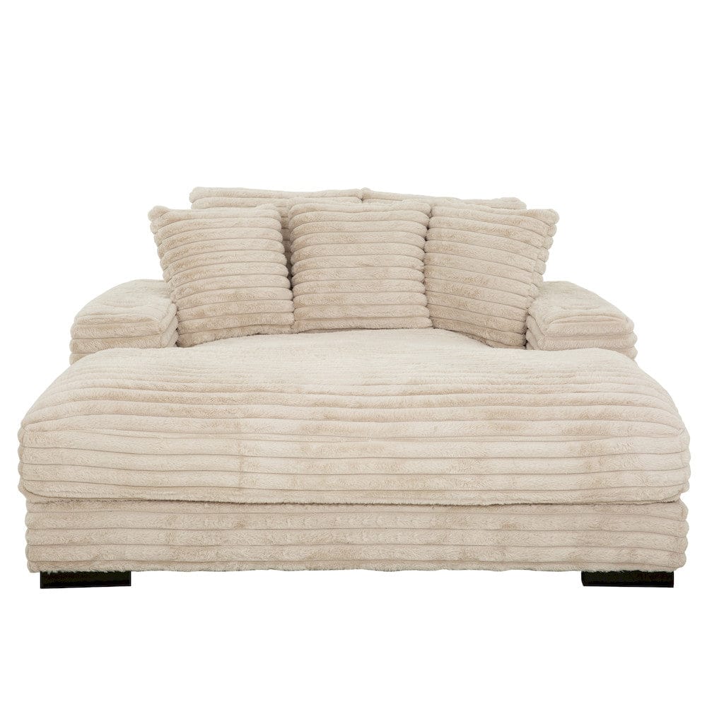 Primo International - Cocoon Taupe Oversized Cuddler Chaise with Cupholder and USBs - 65521 view 1