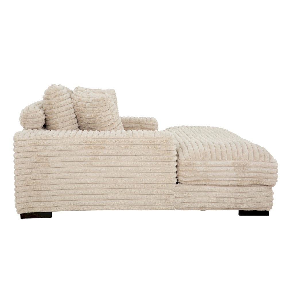 Primo International - Cocoon Taupe Oversized Cuddler Chaise with Cupholder and USBs - 65521 view 3