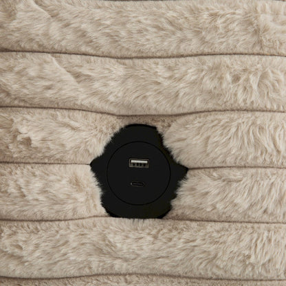 Primo International - Cocoon Taupe Oversized Cuddler Chaise with Cupholder and USBs - 65521 view 5
