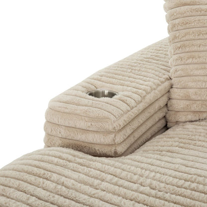 Primo International - Cocoon Taupe Oversized Cuddler Chaise with Cupholder and USBs - 65521 view 7
