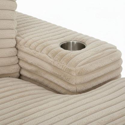 Primo International - Cocoon Taupe Oversized Cuddler Chaise with Cupholder and USBs - 65521 view 9