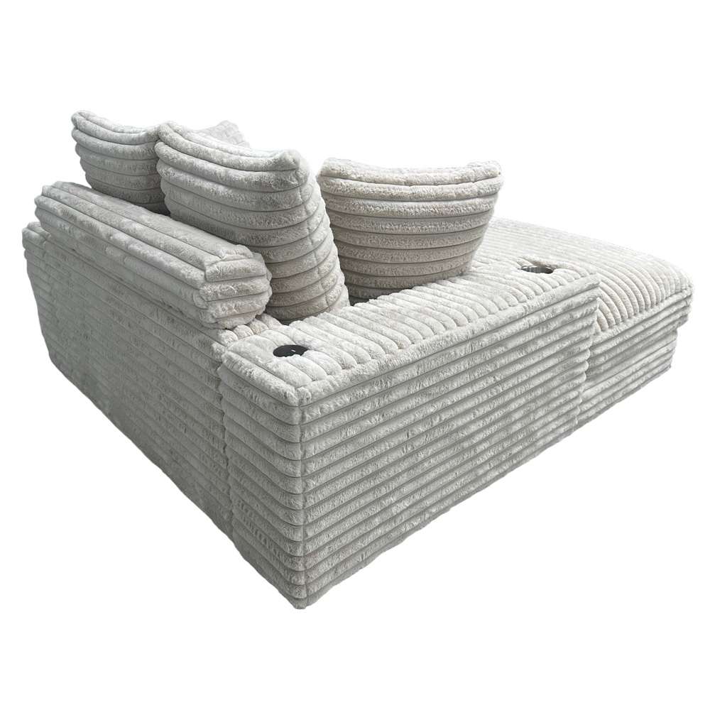 Primo International - Cocoon Taupe Oversized Cuddler Chaise with Cupholder and USBs - 65521 veiw 3