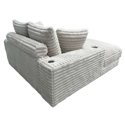 Primo International - Cocoon Taupe Oversized Cuddler Chaise with Cupholder and USBs - 65521 veiw 3