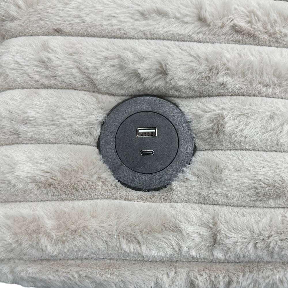 Primo International - Cocoon Taupe Oversized Cuddler Chaise with Cupholder and USBs - 65521 veiw 5