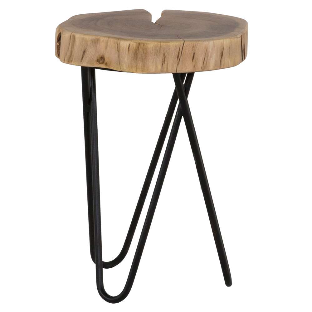 Primo International - Colton 12 in. RoundWood and Metal End Table - 36252 veiw 2